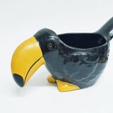 Cache-pot en céramique toucan vintage