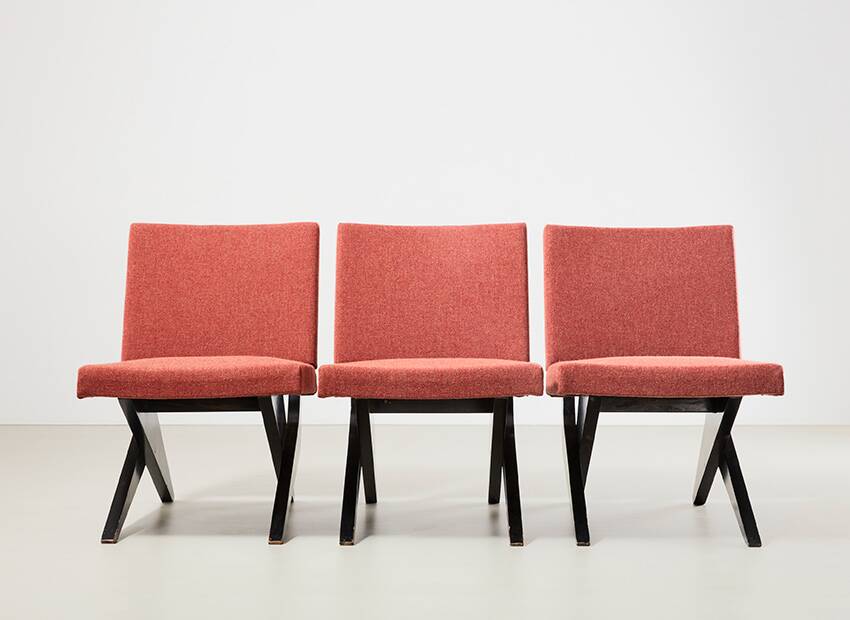 Set of 3 Scissor Easy Chairs Model FB18 by Architect Jan van Grunsven for Pastoe Netherlands 1955