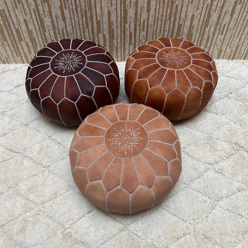 Handmade Moroccan Leather Pouf