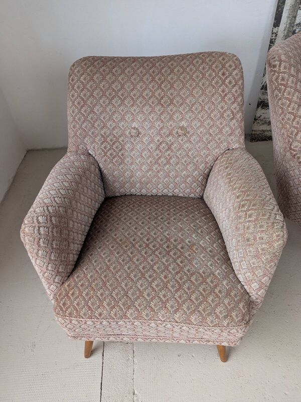 Paire de fauteuils cosy, vintage 1960