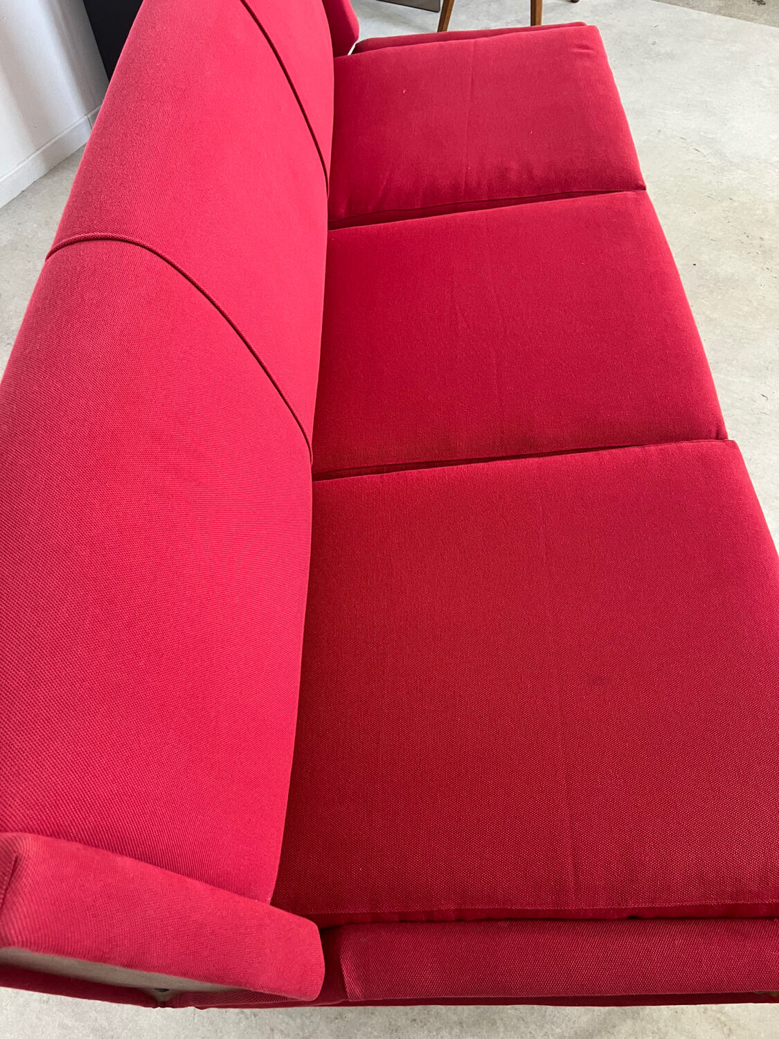 Antique Italian design fabric sofa from the 60s, vintage convertible