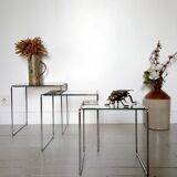 Lot of 3 glass tables