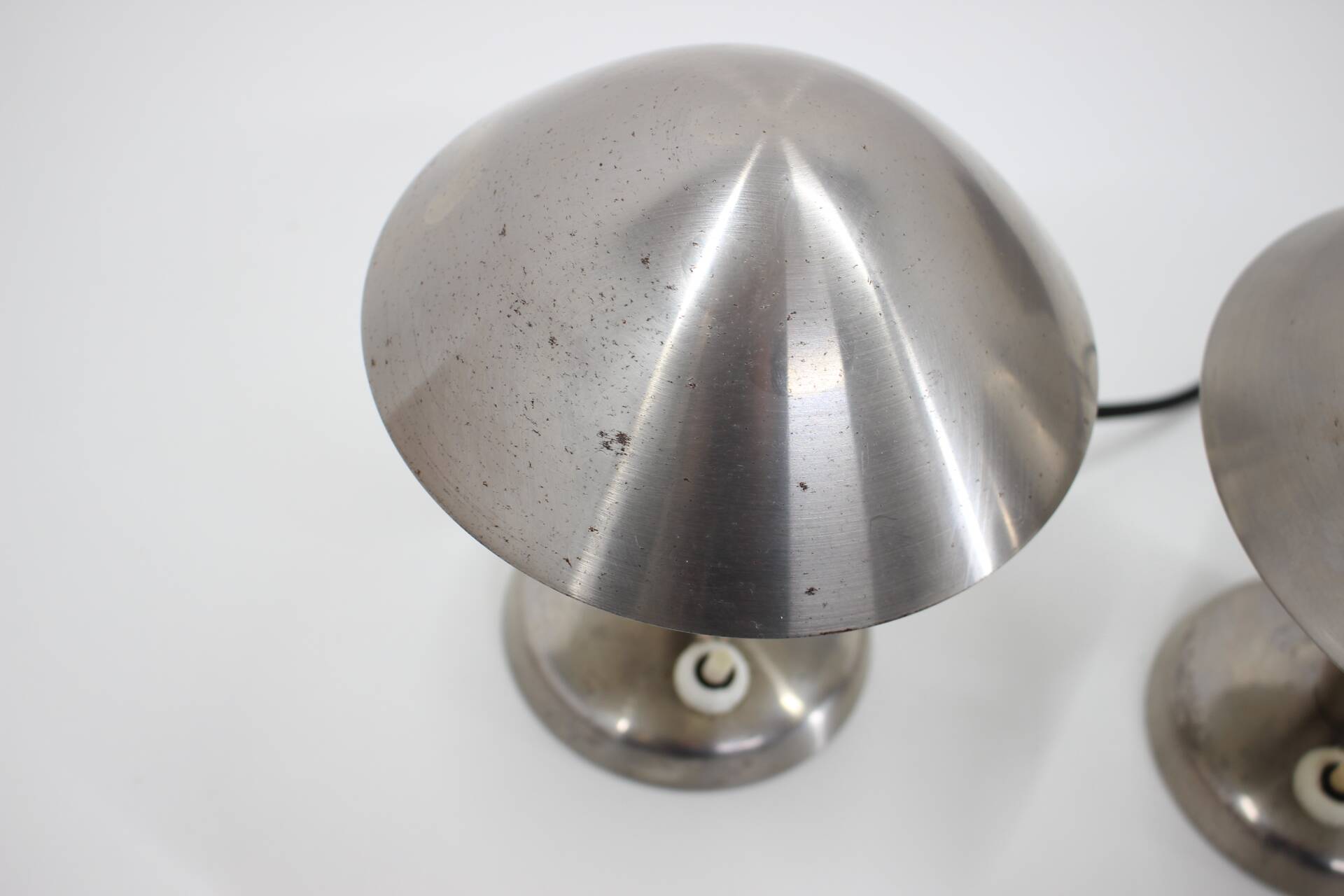 1930s Pair of  Chrome Plated Bauhaus Lamps, Czechoslovakia