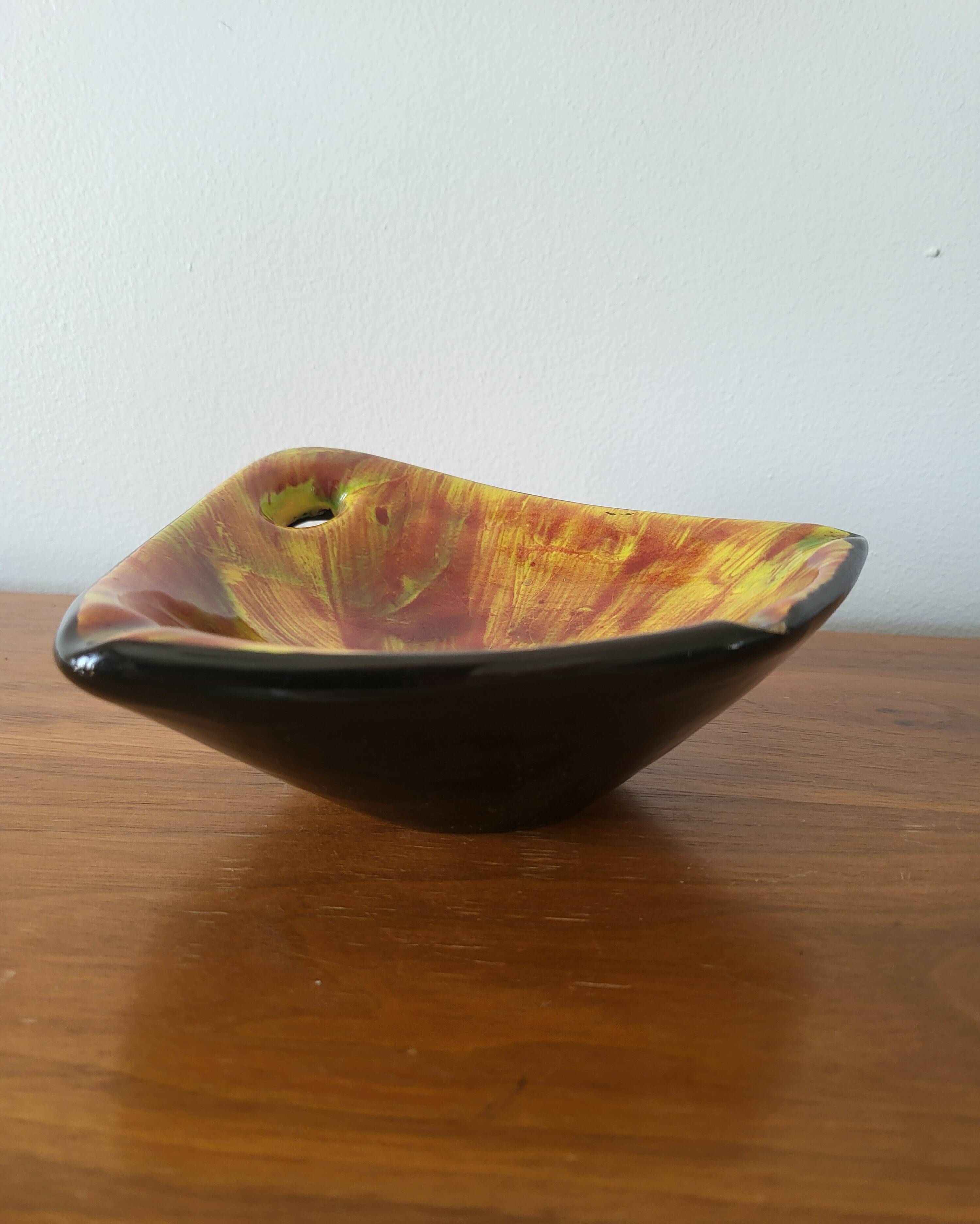 Vintage Ceramic Ashtray Pocket Tray