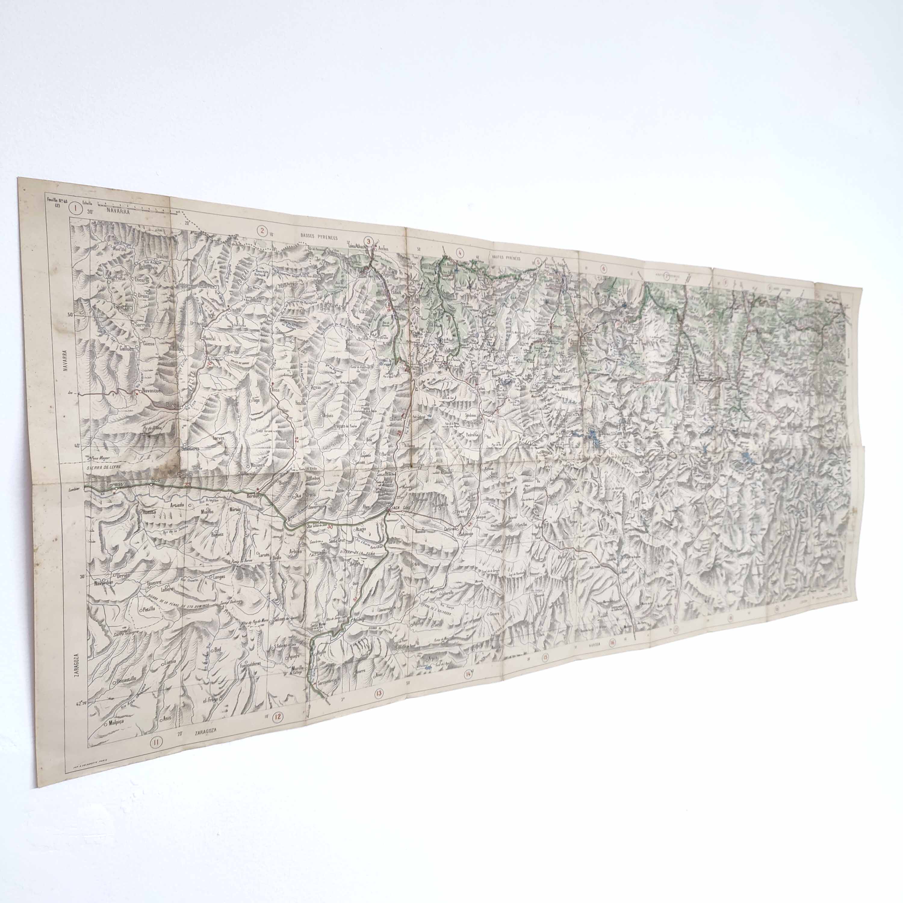 Michelin map Haute-Garonne Pyrenees and Navarre 1920