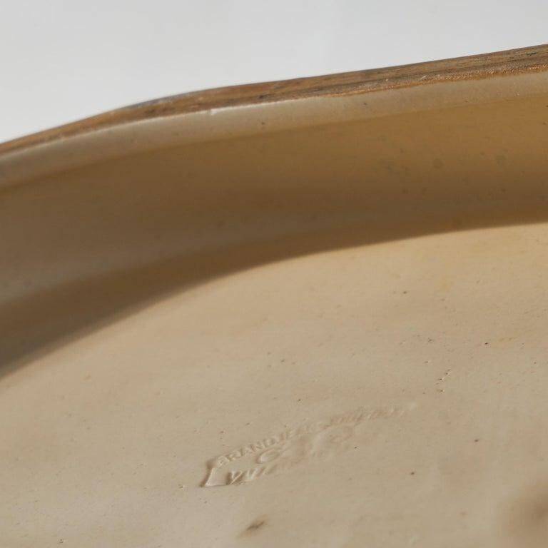 Grandjean-Jourdan 'Faux Bois' ceramic table centrepiece Vallauris 1960s
