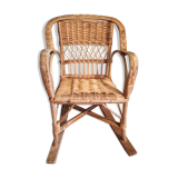 Vintage rattan children's rocking chair