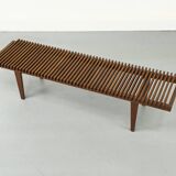 Mid Century Teak Flower Bench, 1960s