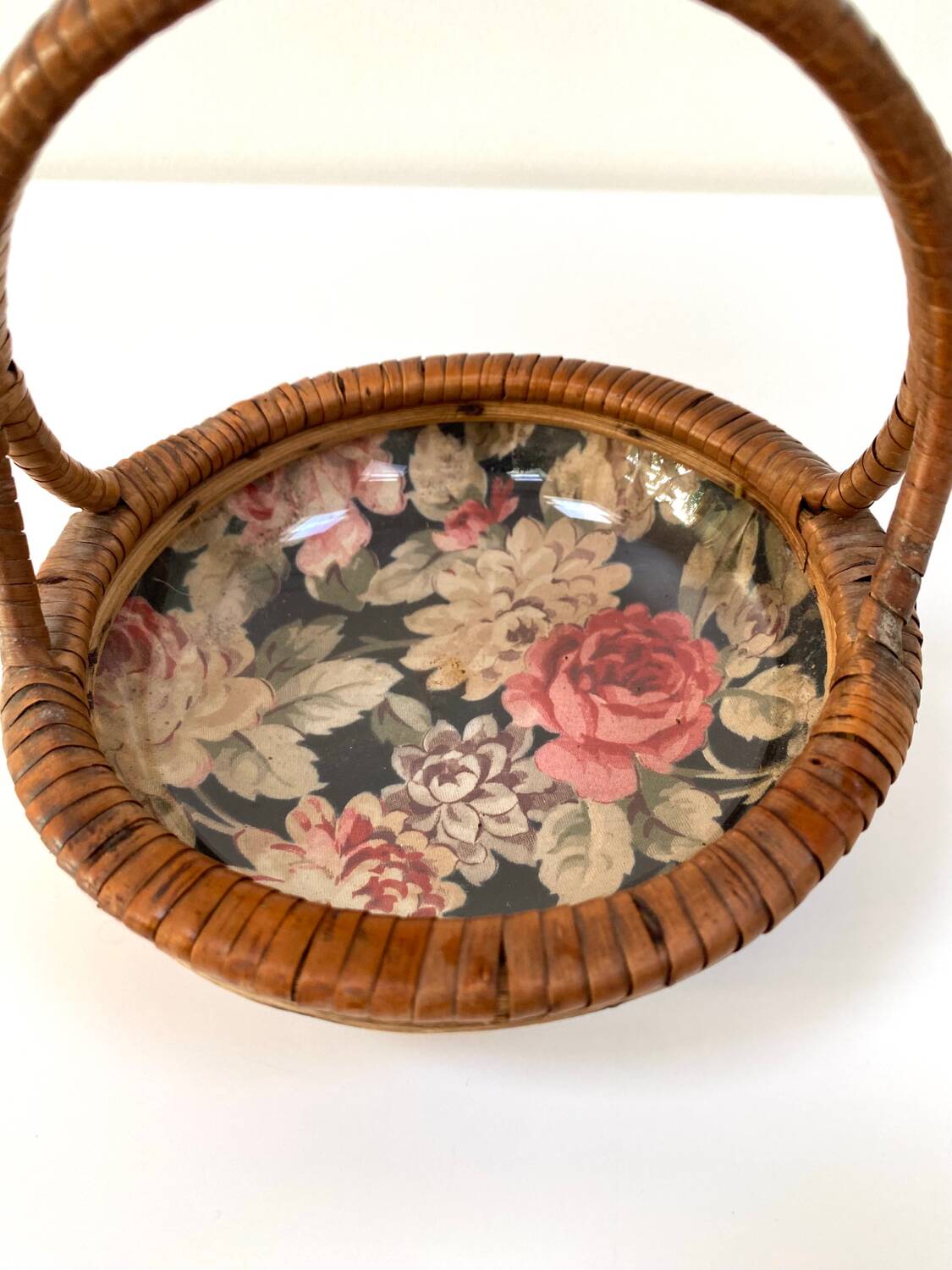 Rattan storage basket from the 50s/60s
