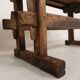 Wooden industrial workbench with vice, 194 cm long, 1930s.