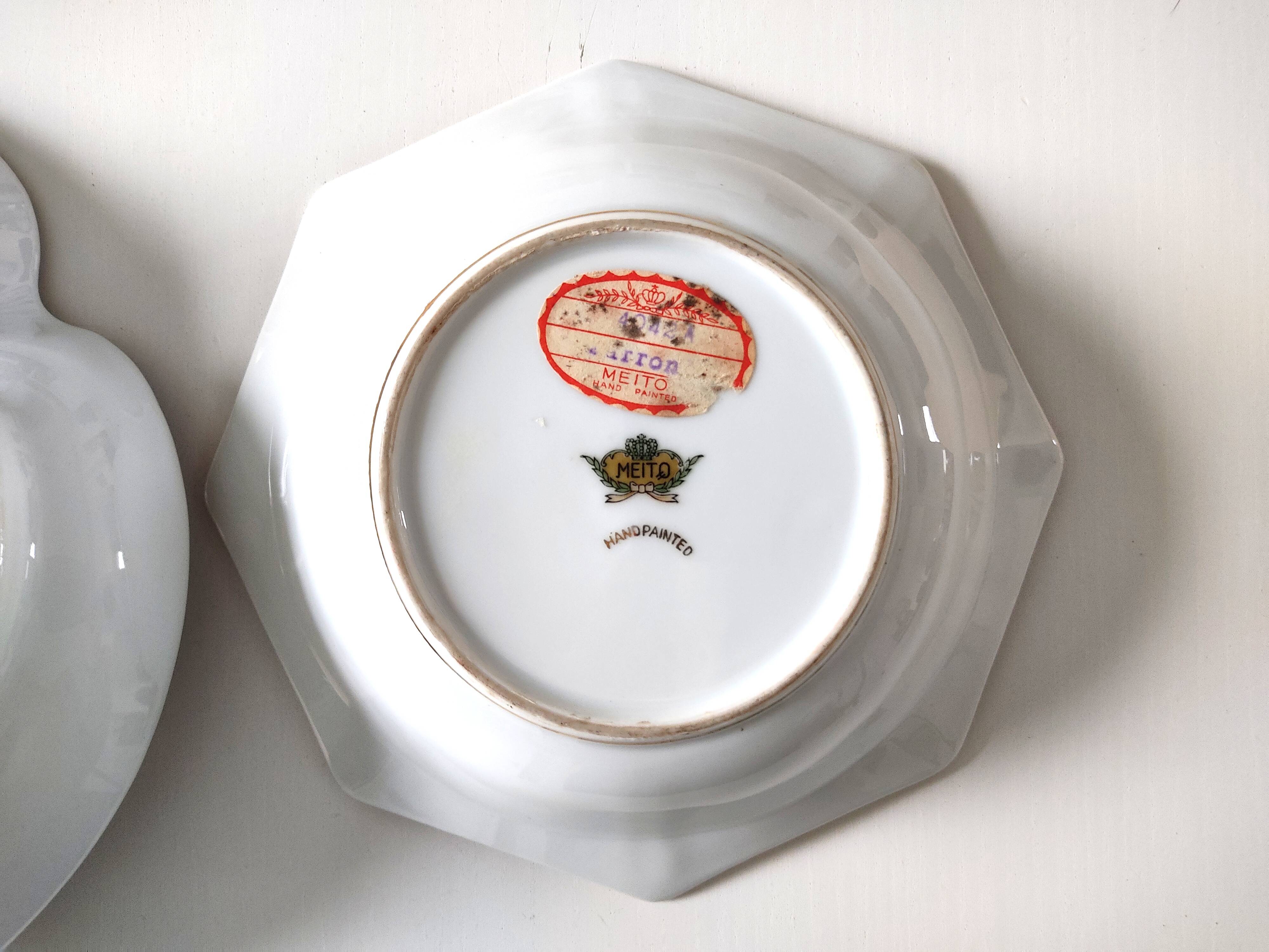 Two Meito China Japanese porcelain dishes