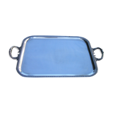 Silver metal service tray