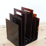 Maison Mercier plexiglas tortoiseshell magazine holder
