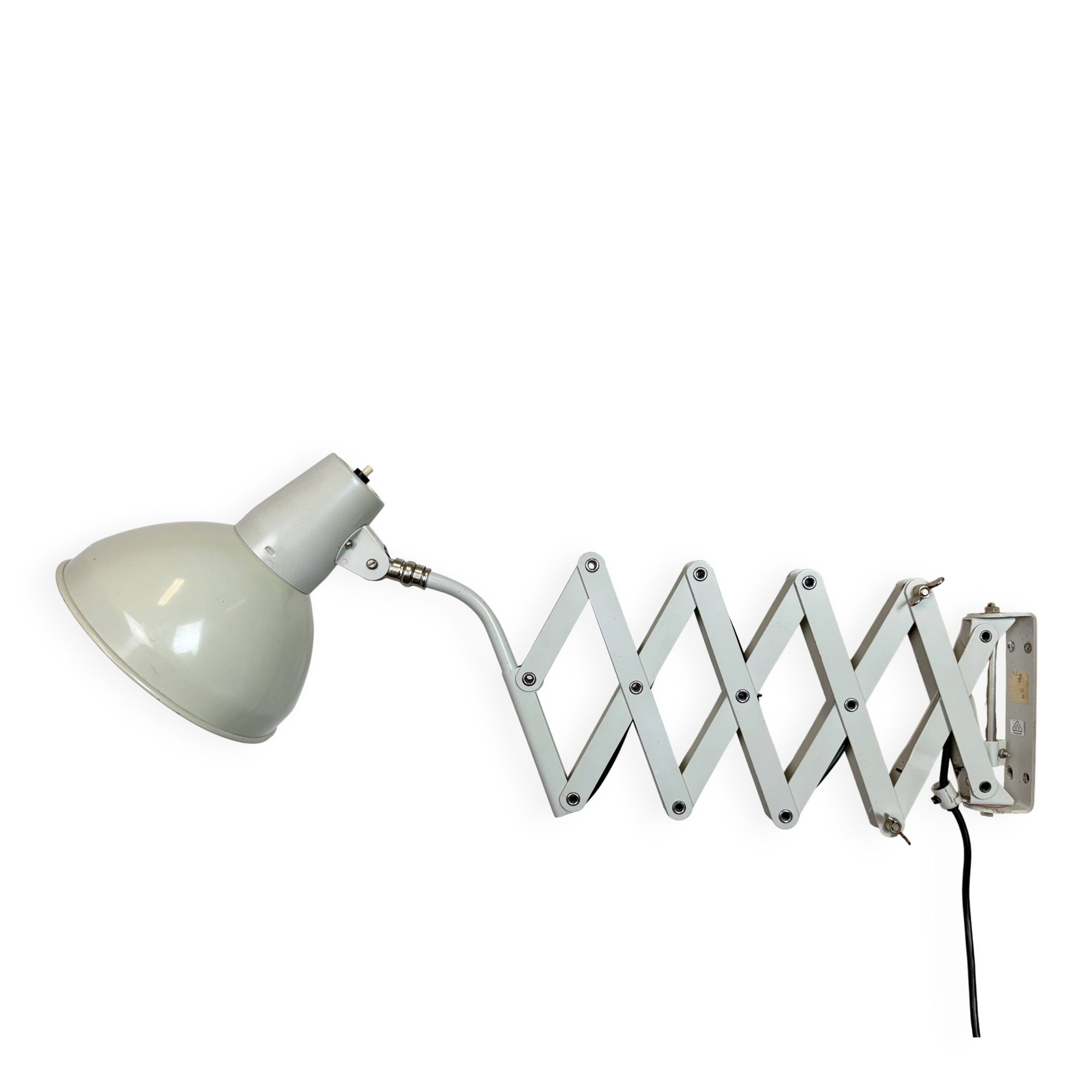 Grey German Industrial Scissor Wall Lamp from SIS, 1960s