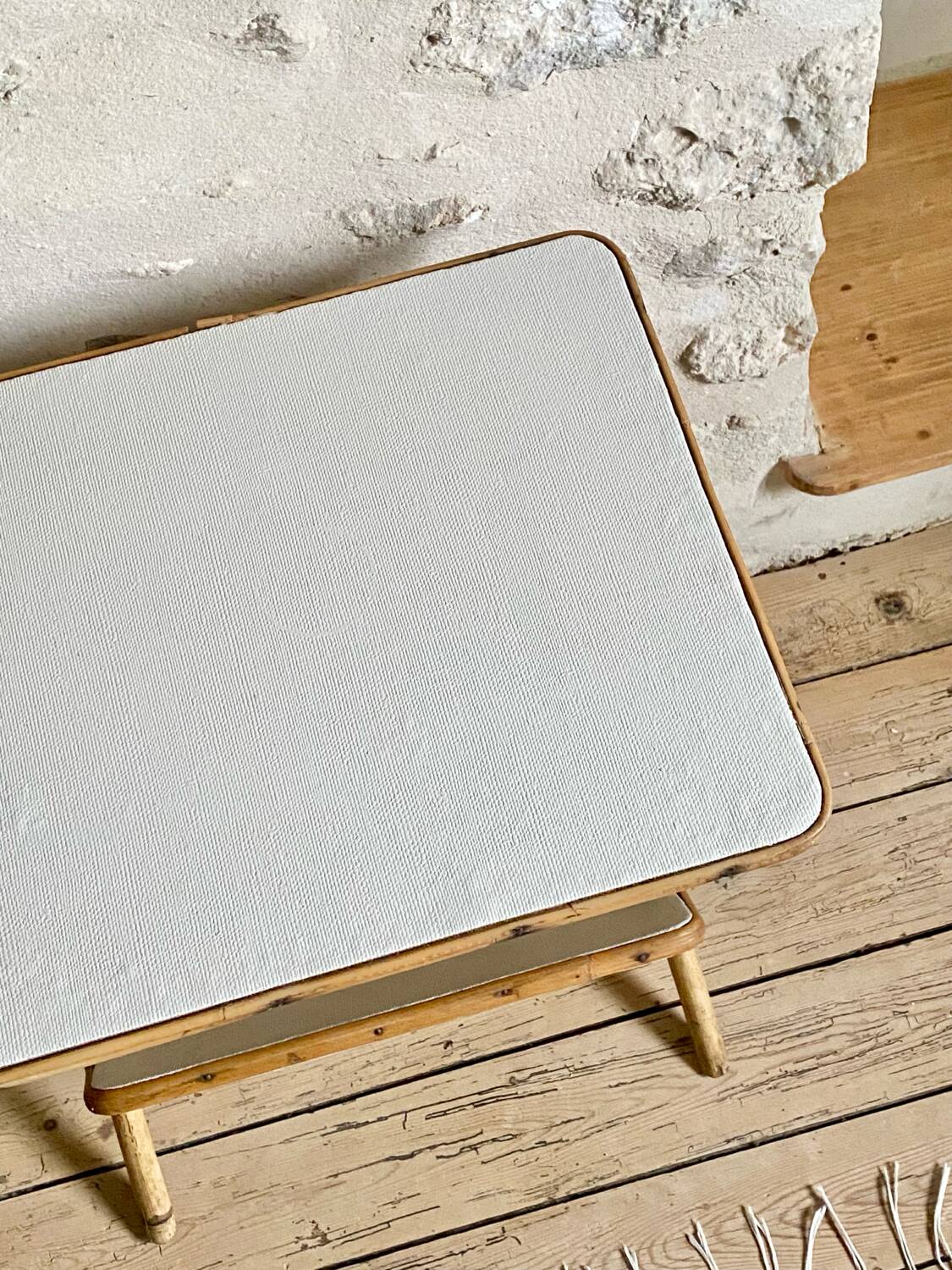 Rattan side table
