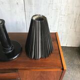 Black metal desk lamp with paper shade in Mid-Century style - 1950s, Czech Republic
