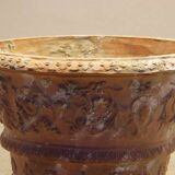 Carved garden terracotta vase