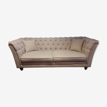 Chesterfield linen sofa