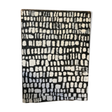 Graphic abstract painting on wood support