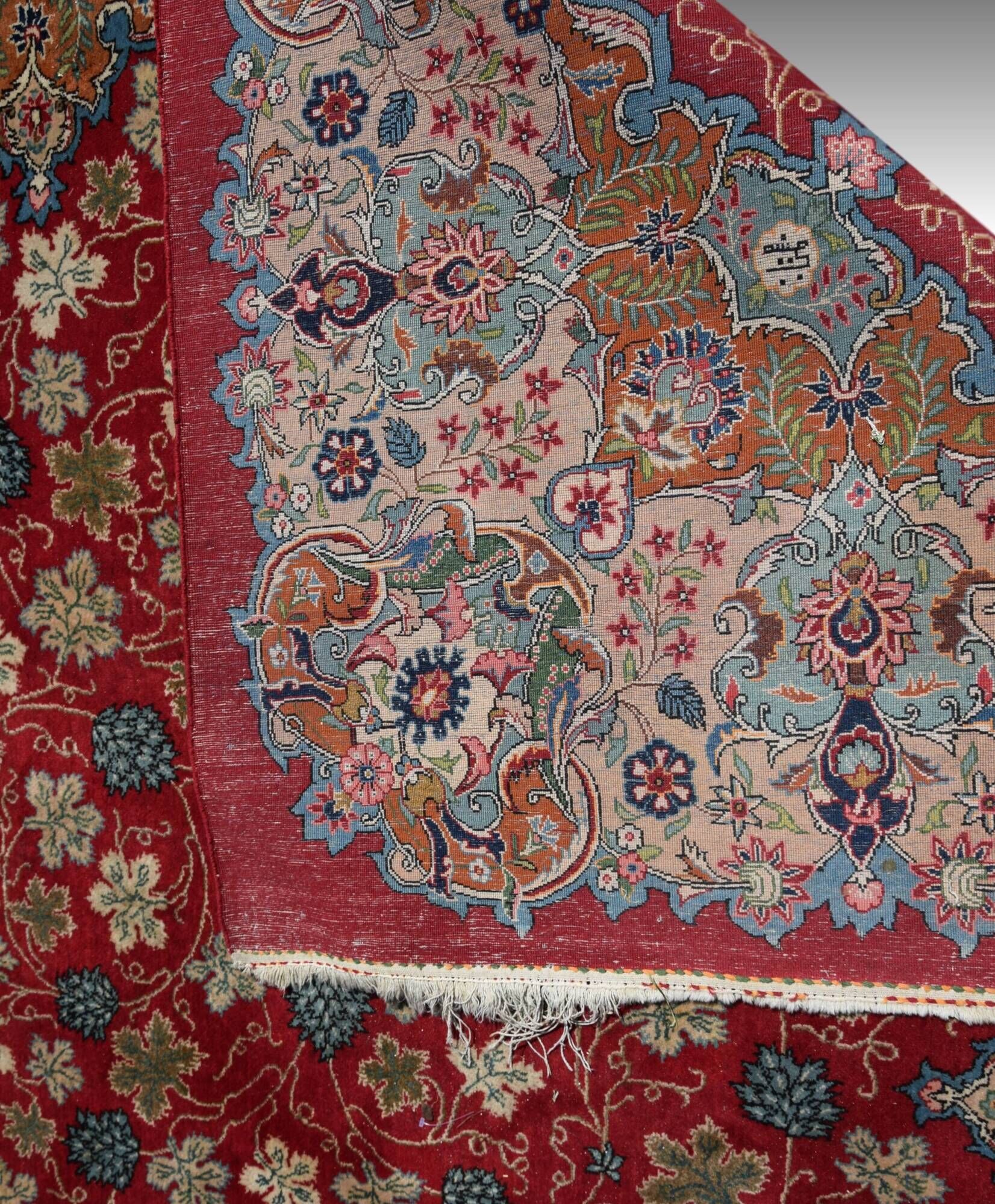 Large Oriental Rug Iran, Kashan Persian - 4.45 x 3.30 Meters - Mid 20th Century: Kork Wool