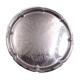 Silver metal tray with a flower decoration - circa 1950