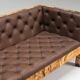 Werner Neumann sculptural birchwood sofa in birch bark and leather, The Netherlands