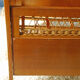 Wooden bed and vintage rattan