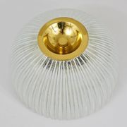 Large striped glass ceiling lamp in brass, Limburg, Germany, 1970s.
