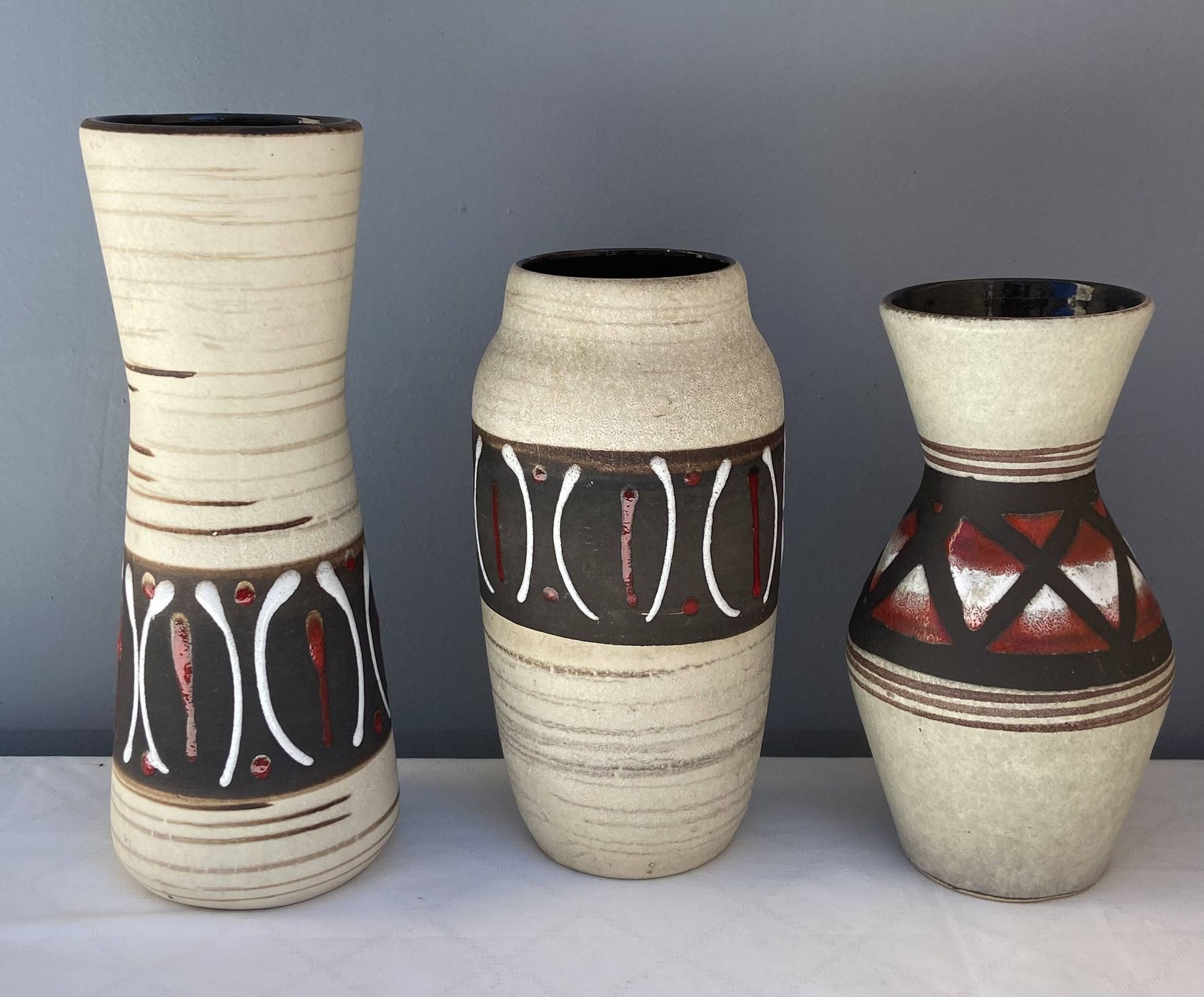3 vases West Germany en céramique