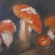 Painting, still life painting with mushrooms, 70s