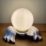 Old lamp in white and opaline ceramic