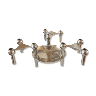 Set de 3 bougeoirs et une coupelle Nagel design années 70