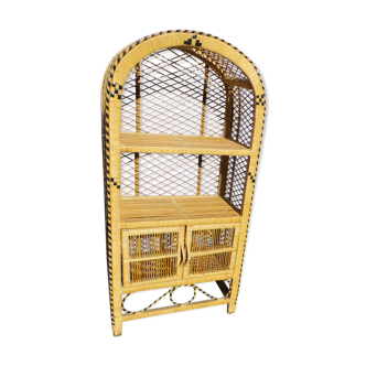 Small rounded vintage rattan shelf