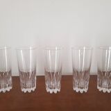 Set of 5 crystal orangeade glasses