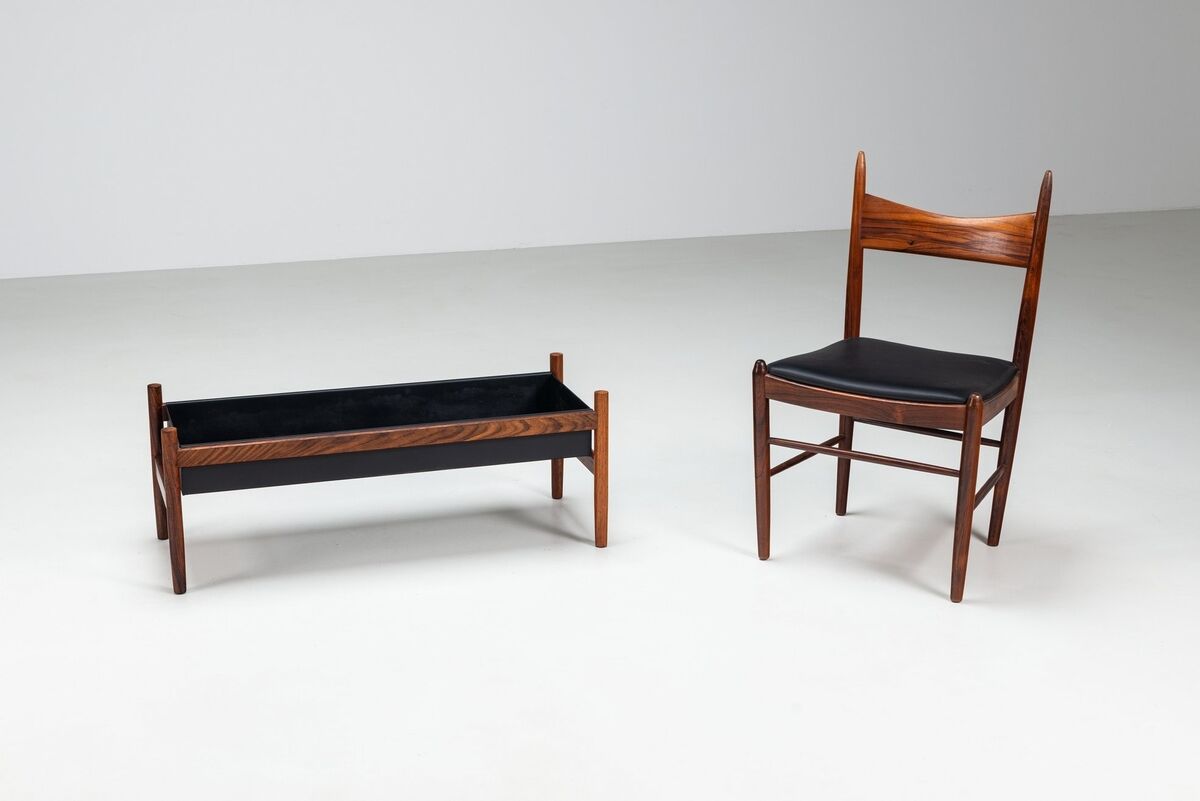 Hugo Frandsen large planter in rosewood Spottrup Denmark 1960
