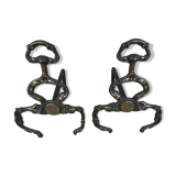 Pair of patinated brass channels