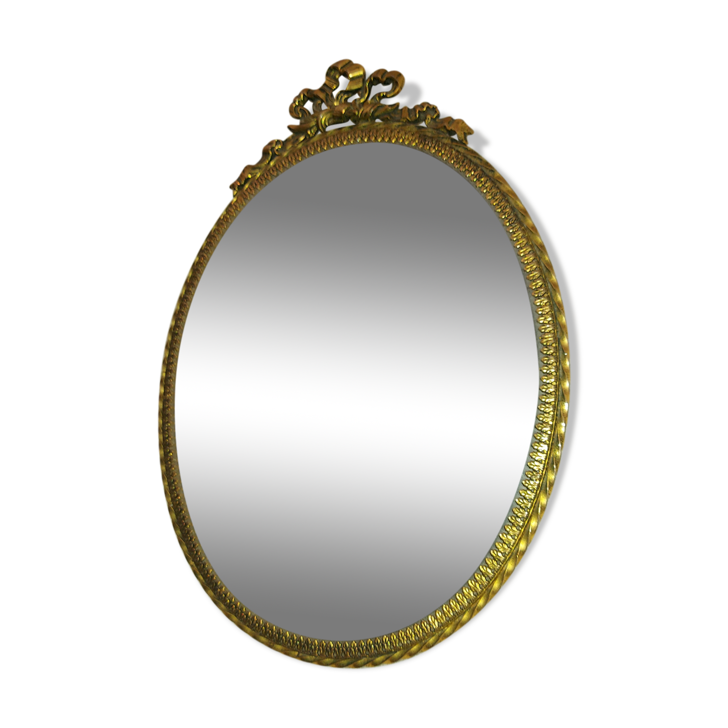 Miroir biseauté en laiton doré vintage -17x23cm