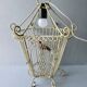 Chandelier suspension in metal, cage shape, from the 60s