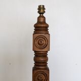 Neo-Basque floor lamp in turned wood - 50s