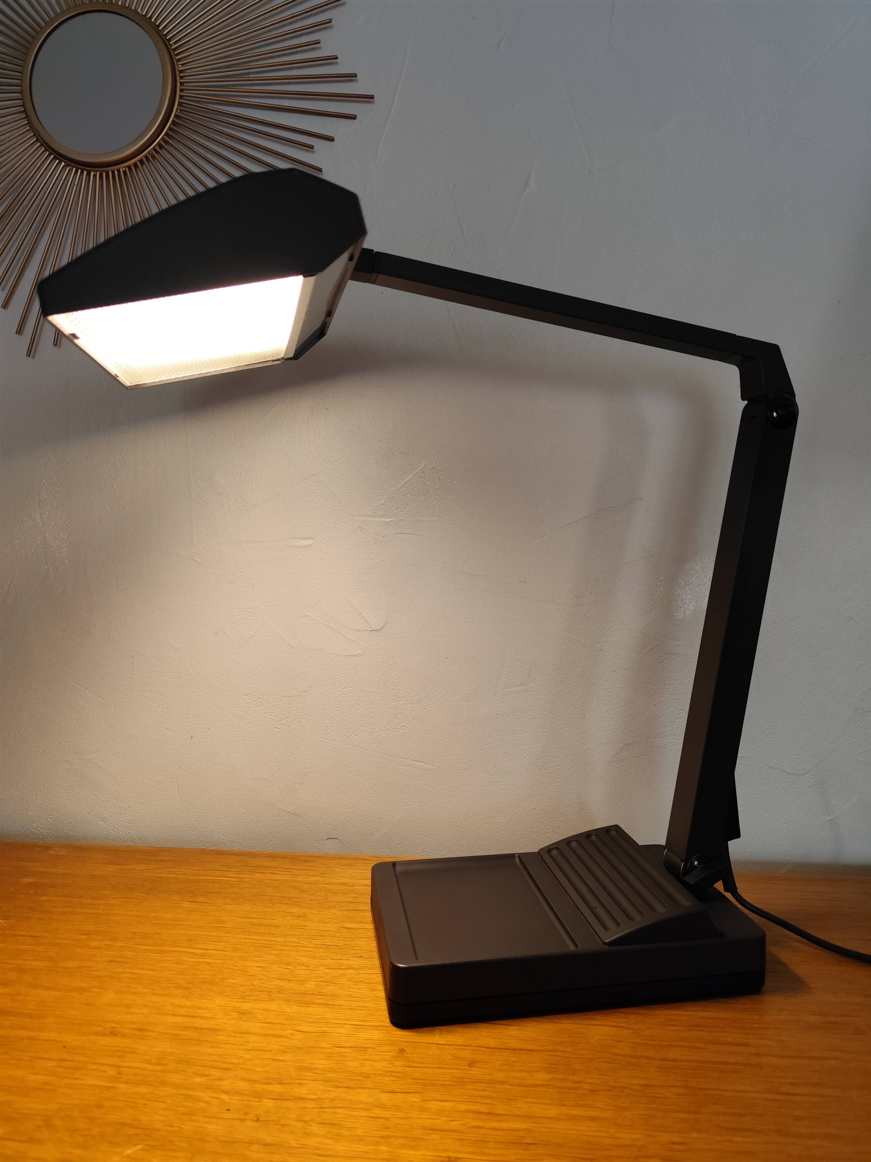 Work lamp, adjustable swivel desk lamp by Waldmann, Germany, 1970s.