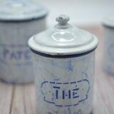 Set of 5 spice pots in enamelled sheet metal