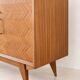 Teak enfilade with herringbone pattern from the 1950s.