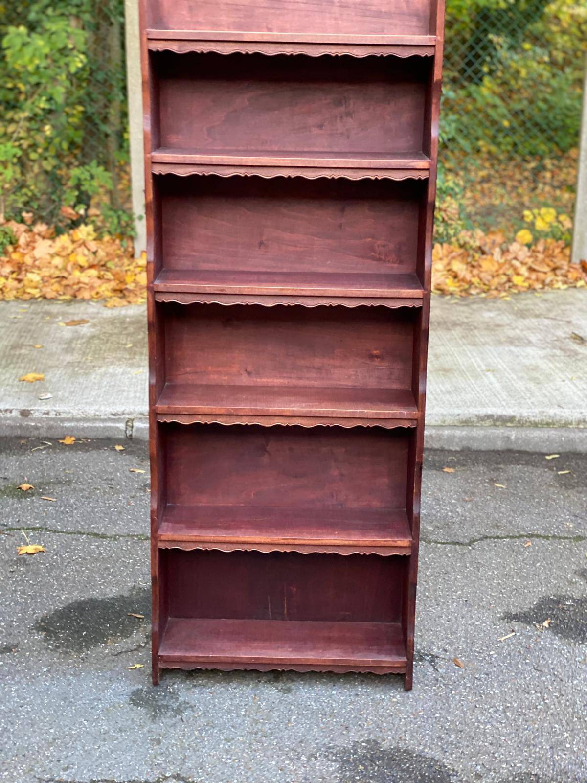 Shallow Scandinavian wooden shelf from the 1960s