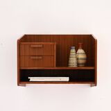 1960s Scandinavian Mahogany Floating Nightstand