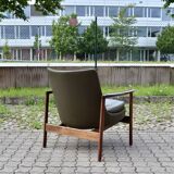 Ib Kofod Larsen for Fröscher Sitform olive leather Lounge Chair
