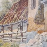 WATERCOLOR 1907 by Albert GYSEL Farm at LA MOTTE AU BOIS towards the North BOURRE