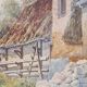 WATERCOLOR 1907 by Albert GYSEL Farm at LA MOTTE AU BOIS towards the North BOURRE