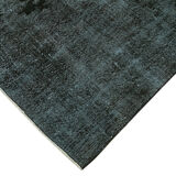 Hand-Knotted Hi-Low Pile Oriental 1980s 144 cm x 245 cm Black Carpet