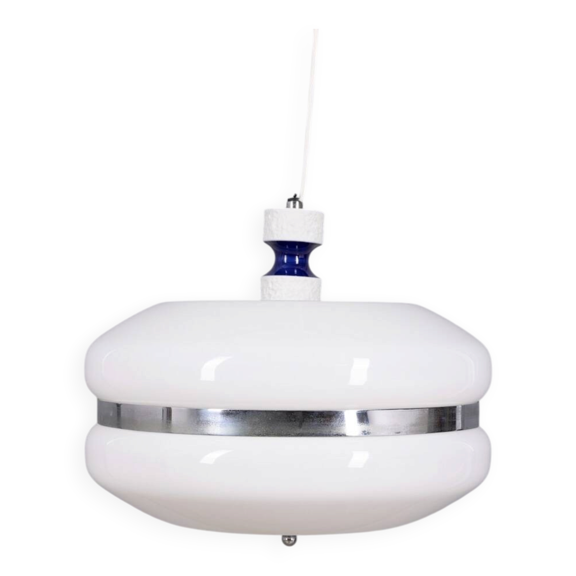 Vintage 1970s white plastic chandelier, Italian design