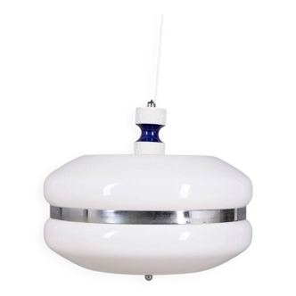 Vintage 1970s white plastic chandelier, Italian design